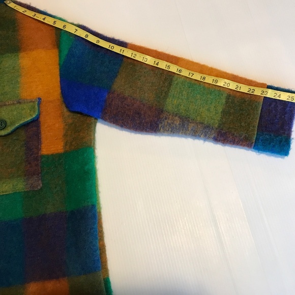 ITALY Shacket Lana Wool Color Block Single Breasted Julian Emily In Paris OS - Picture 6 of 10